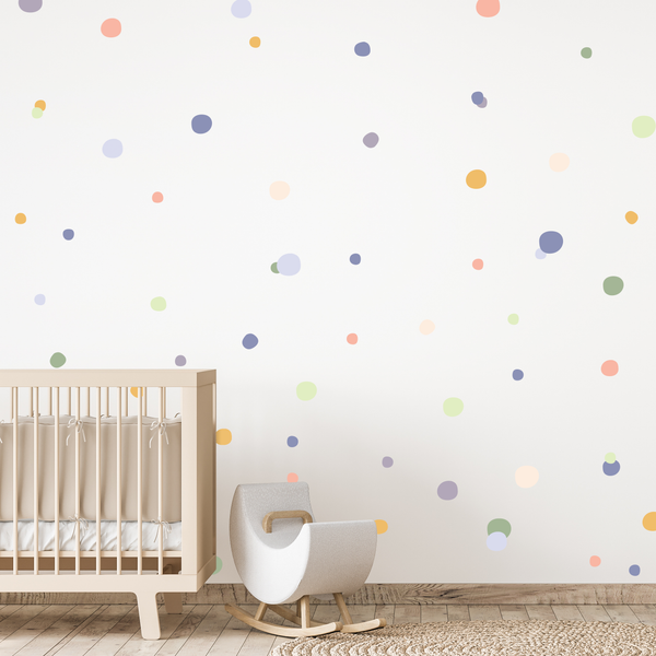 Hand Drawn Fabric Pastel Spots And Dots Wall Stickers