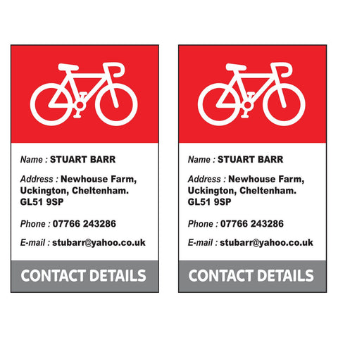 Bike Box Contact Stickers