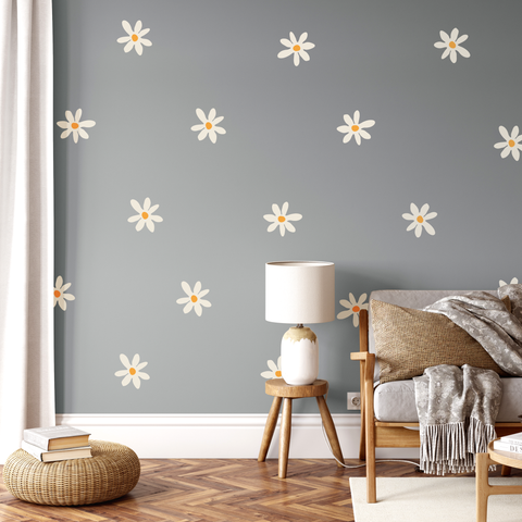 Mini Fabric Daisy Wall Sticker Set