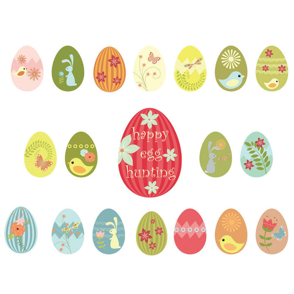 Fabric Easter Egg Wall Stickers