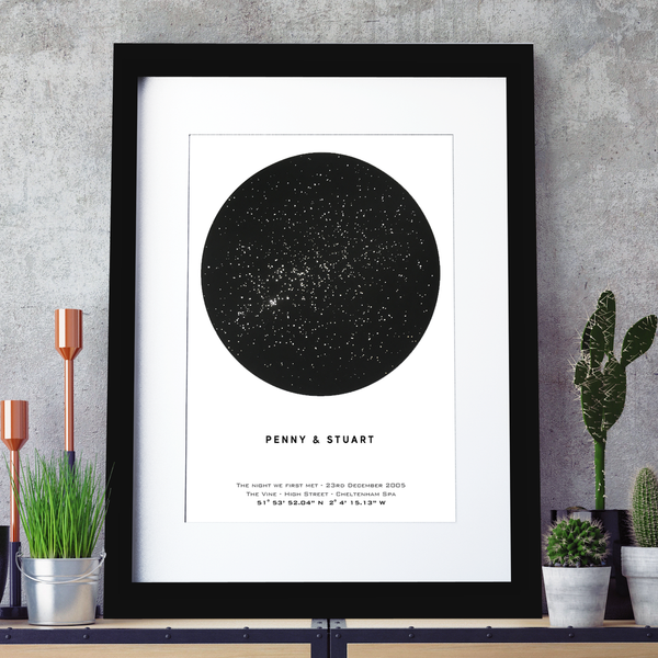 Personalised Metallic Star Map Print