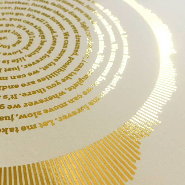 Metallic Personalised Radial Sound Wave Lyrics Print