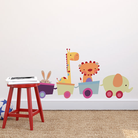 Fabric Animal Toy Train Wall Sticker