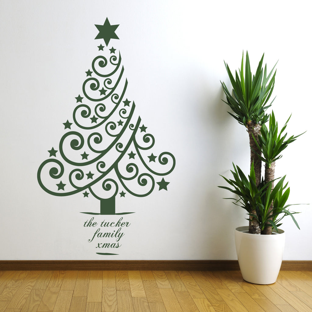 Personalised Xmas Tree Wall Sticker