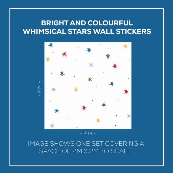 Bright And Colourful Whimsical Stars Fabric Wall Stickers
