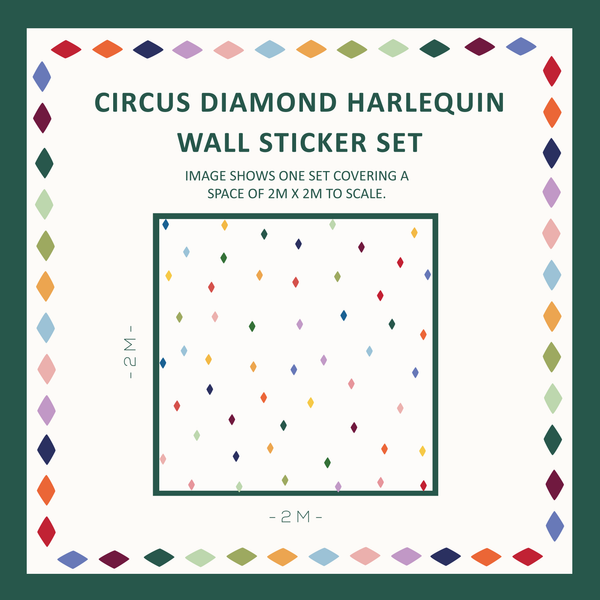 Circus Diamond Harlequin Fabric Wall Stickers