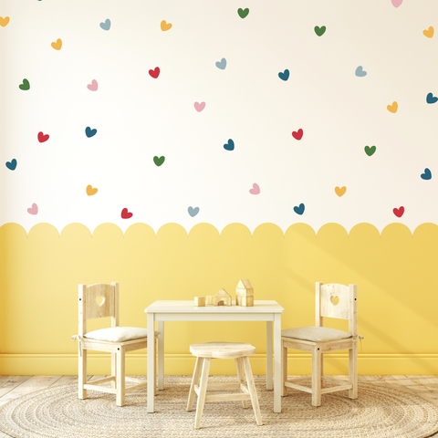 Colourful Fabric Mini Heart Wall Stickers