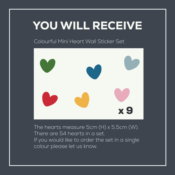Colourful Fabric Mini Heart Wall Stickers