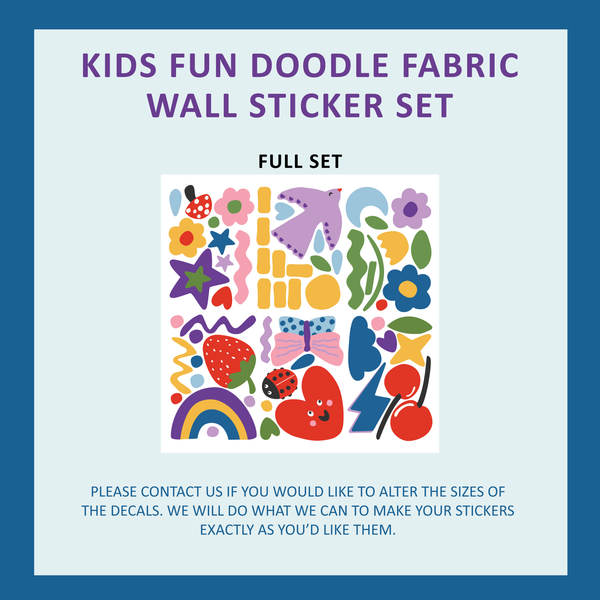 Kids Fun Doodle Fabric Wall Stickers