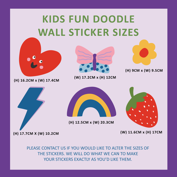 Kids Fun Doodle Fabric Wall Stickers