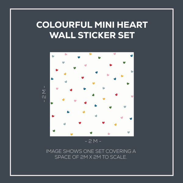 Colourful Fabric Mini Heart Wall Stickers