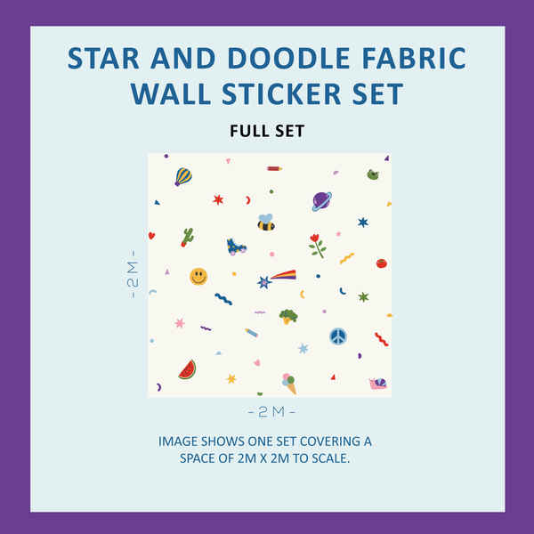 Stars And Doodles Fabric Wall Stickers