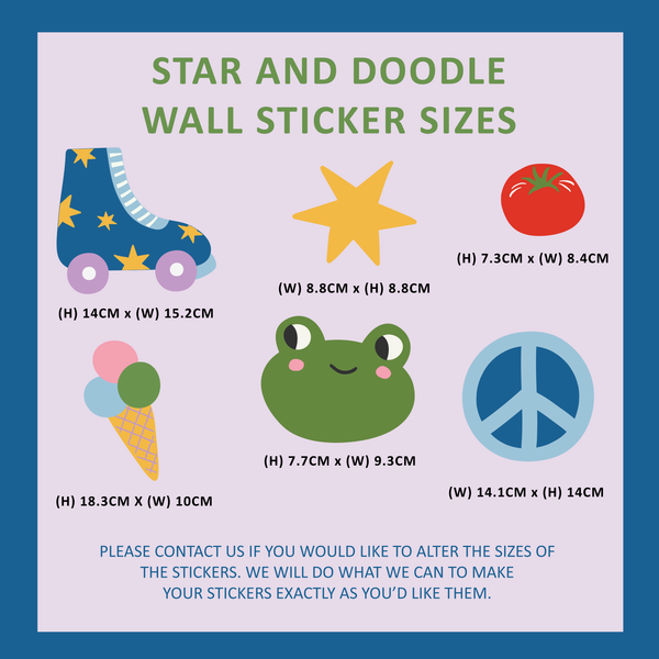 Stars And Doodles Fabric Wall Stickers