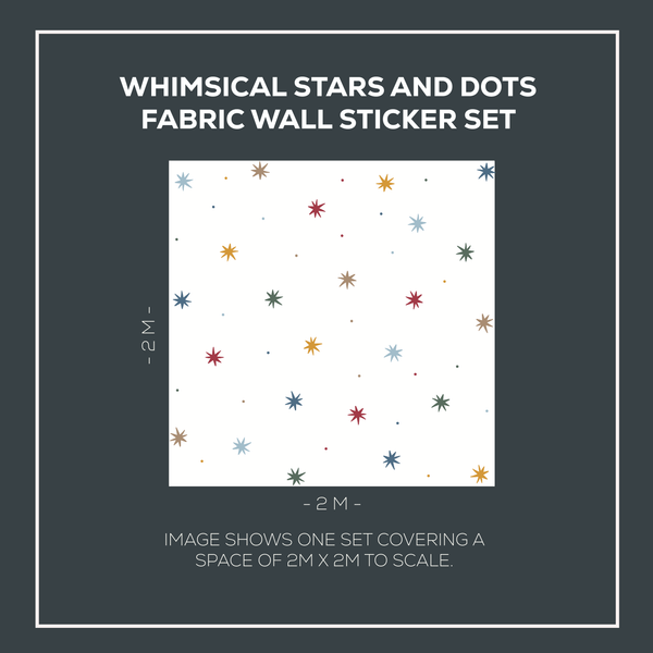 Whimsical Stars And Dots Fabric Wall Stickers
