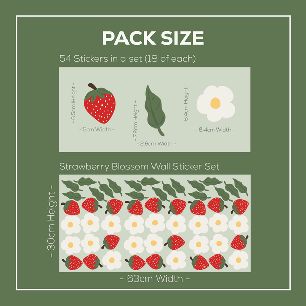 Strawberry Blossom Flower Fabric Wall Stickers