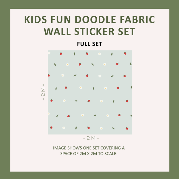 Strawberry Blossom Flower Fabric Wall Stickers