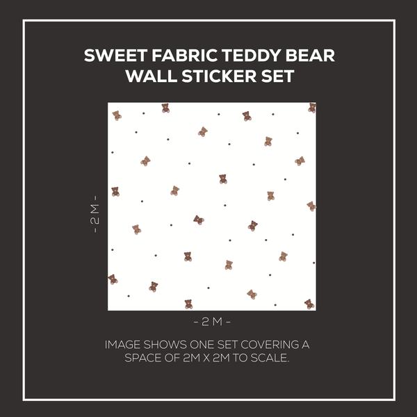 Sweet Fabric Teddy Bear Wall Stickers