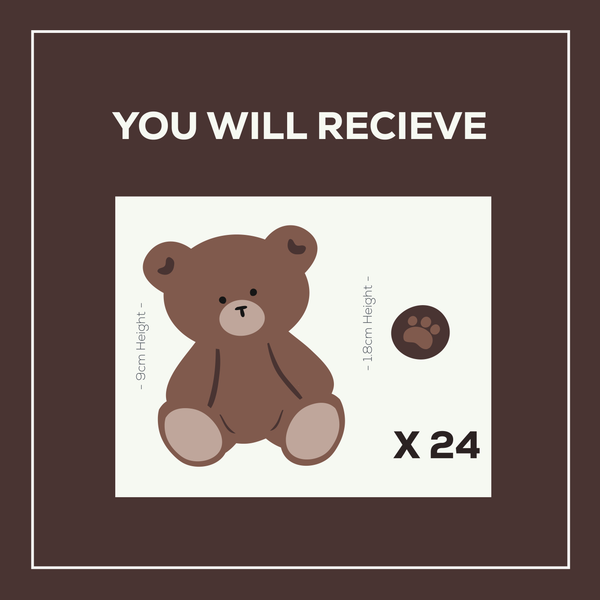 Sweet Fabric Teddy Bear Wall Stickers