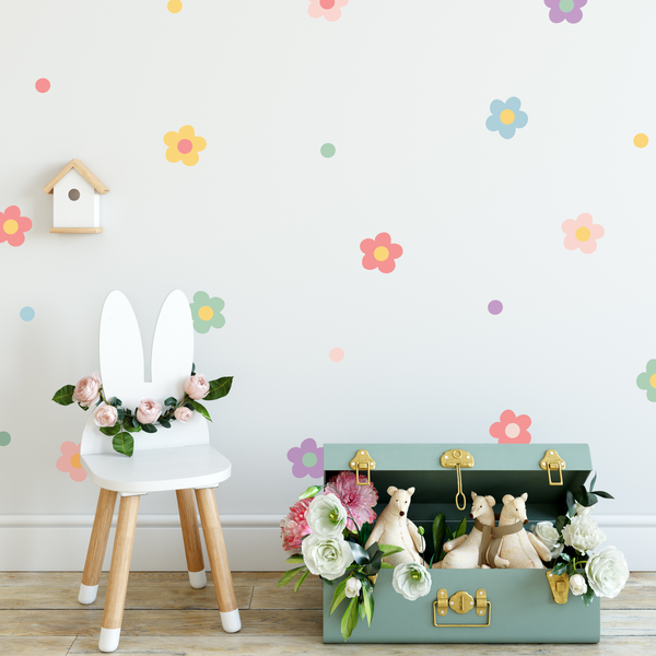 Whimsy Pastel Daisy Fabric Wall Stickers