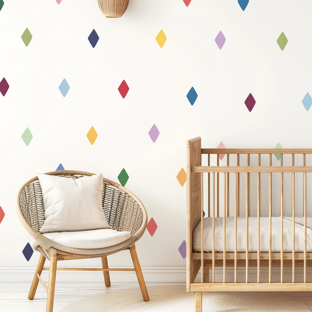 Circus Diamond Harlequin Fabric Wall Stickers