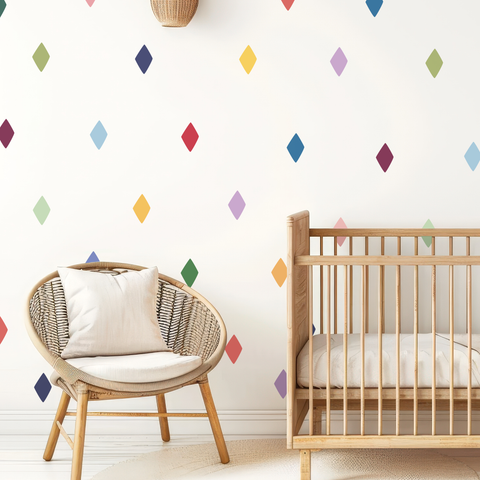 Circus Diamond Harlequin Fabric Wall Stickers