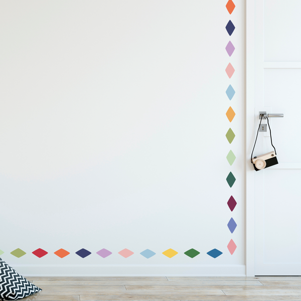 Circus Diamond Harlequin Fabric Wall Stickers