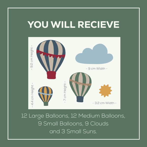 Cute Hot Air Balloon Wall Stickers