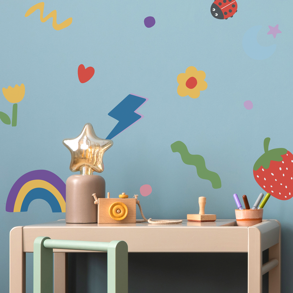Kids Fun Doodle Fabric Wall Stickers