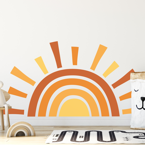 Large Fabric Rainbow Sun Wall Sticker