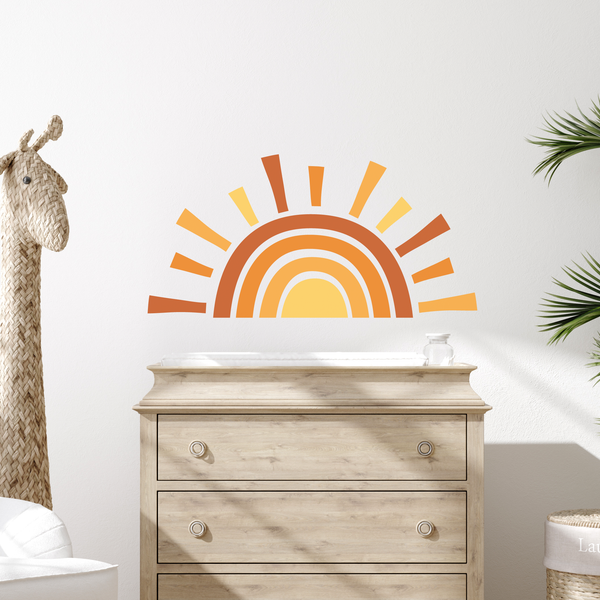 Large Fabric Rainbow Sun Wall Sticker