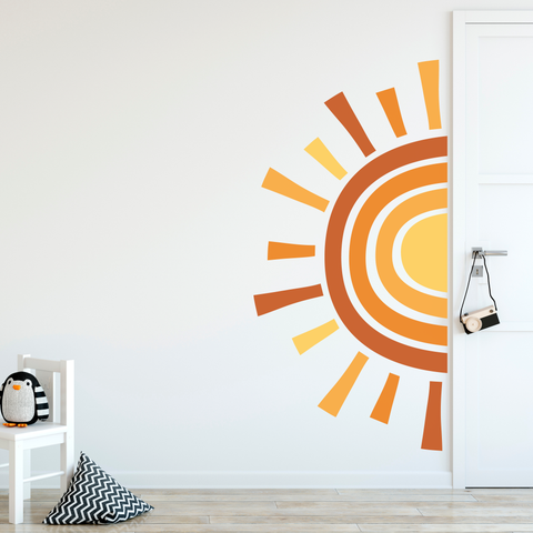 Large Fabric Rainbow Sun Wall Sticker