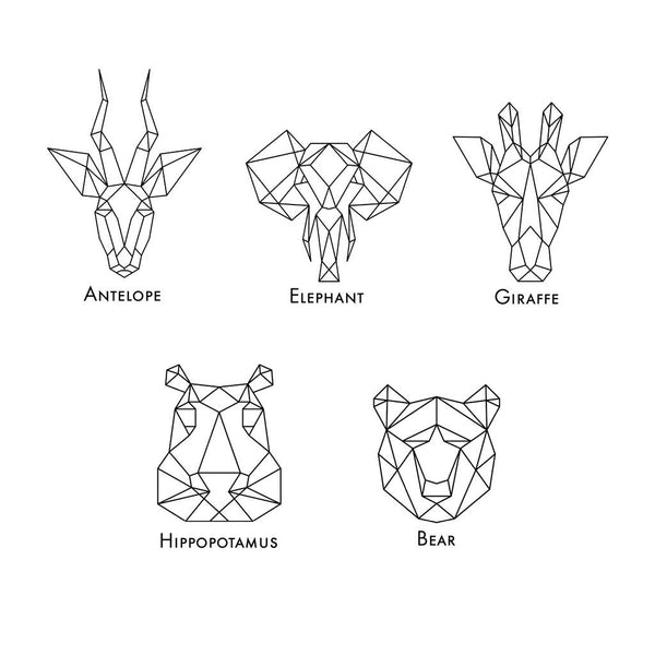 Metallic Geometric Animals Prints Twin Pack