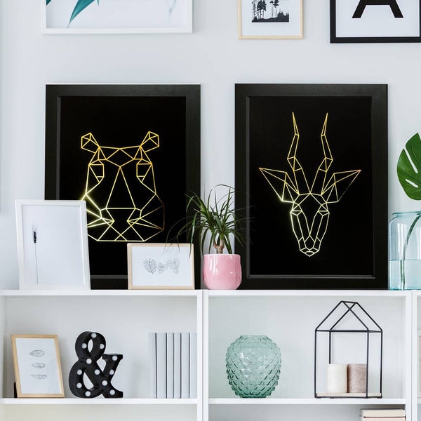 Metallic Geometric Animals Prints Twin Pack