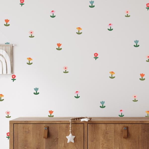 Mini Fun Fabric Flower Wall Stickers