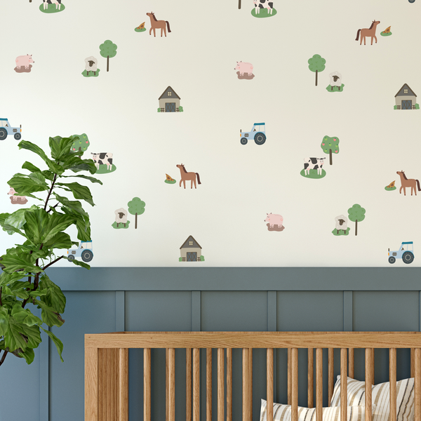 On The Farm Fabric Wall Sticker Set
