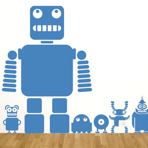 Robots And Aliens Wall Sticker Set