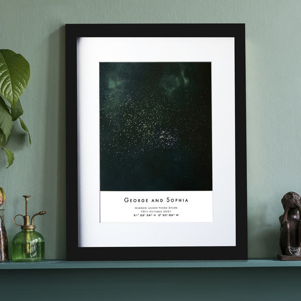 Personalised Metallic Star Map Night Sky Print