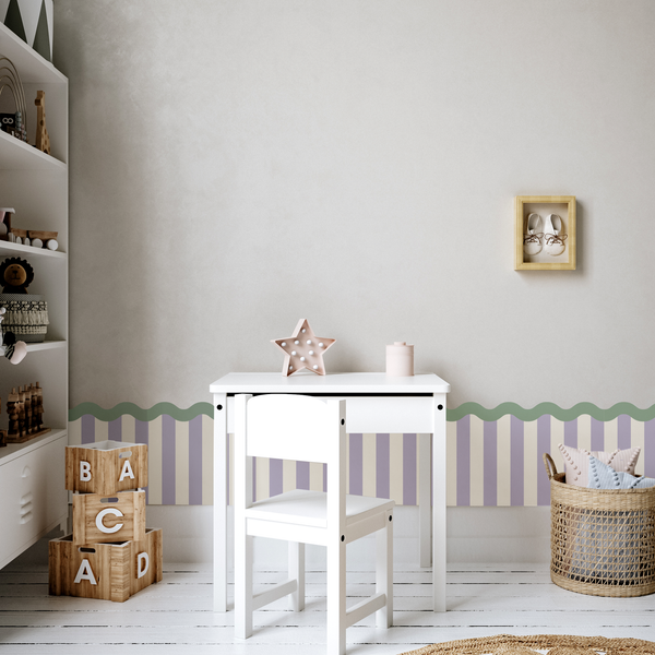 Stripey Wavey Fabric Wall Sticker Panels