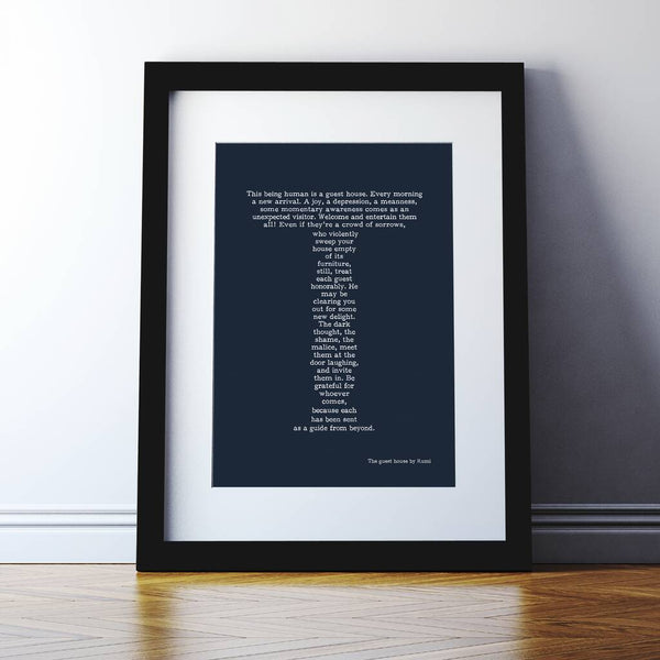 The Guest House Poem Print Rumi