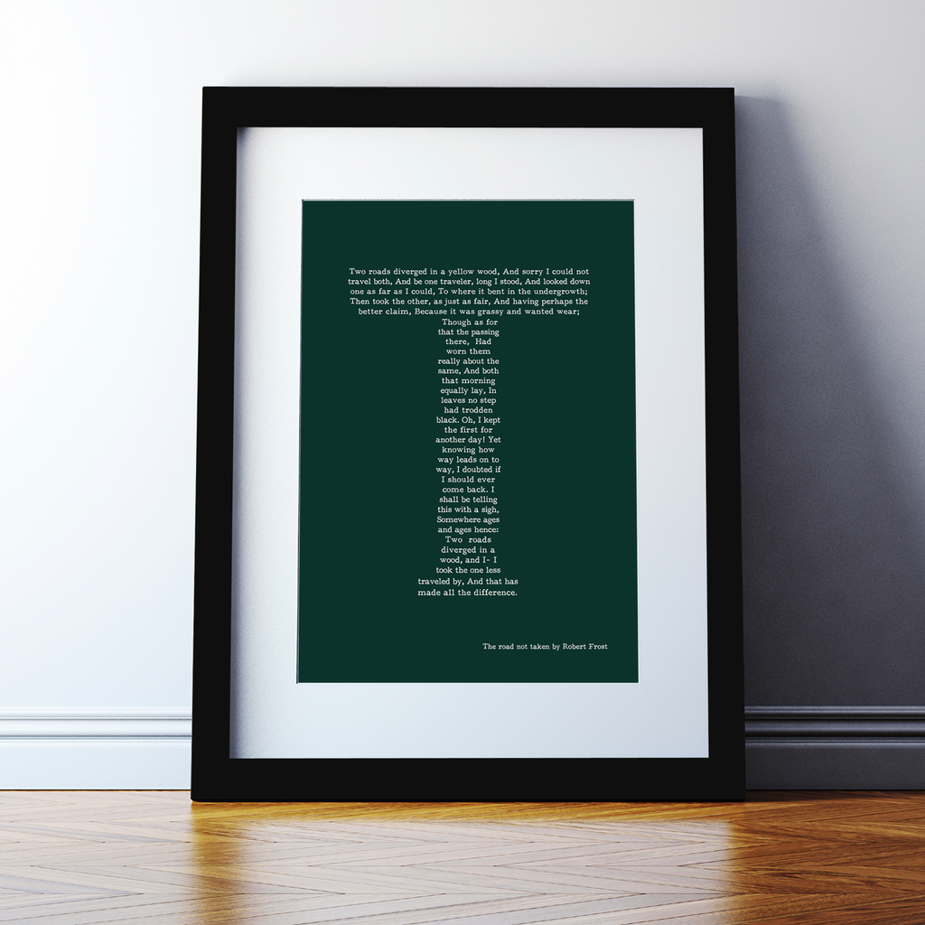 The Road Not Taken by Robert Frost Poem Print