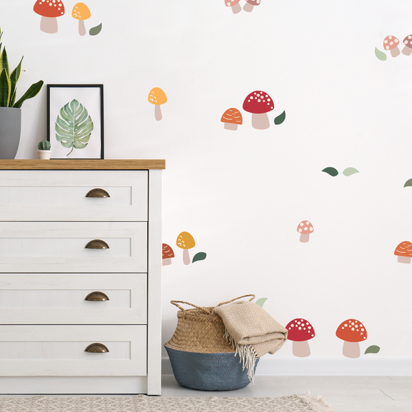 Cute Mini Fabric Mushroom Wall Stickers