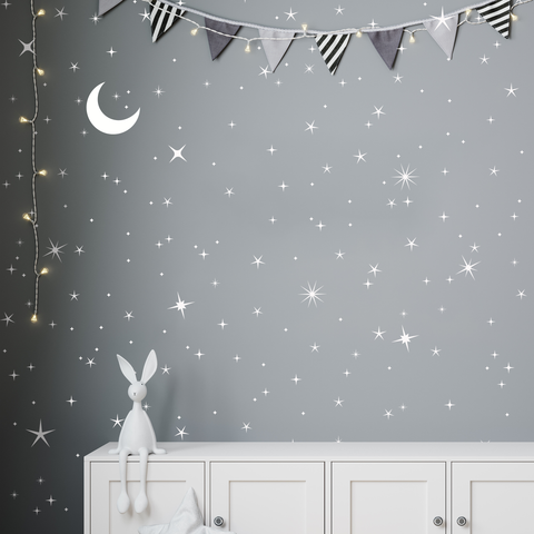 Sparkle Stars And Moon Wall Stickers