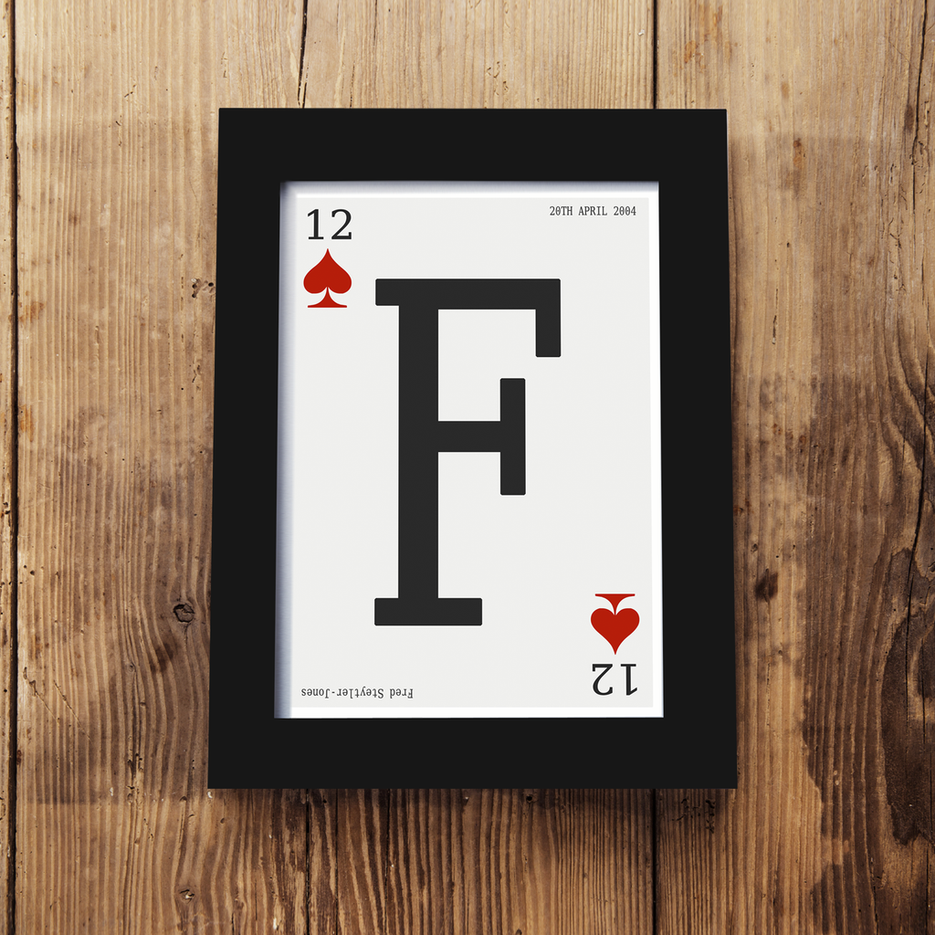 Personalised Playing Card Framed A5 Print