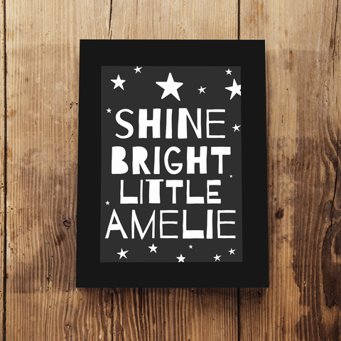 Children’s Personalised ‘Shine Bright’ Framed A5 Print