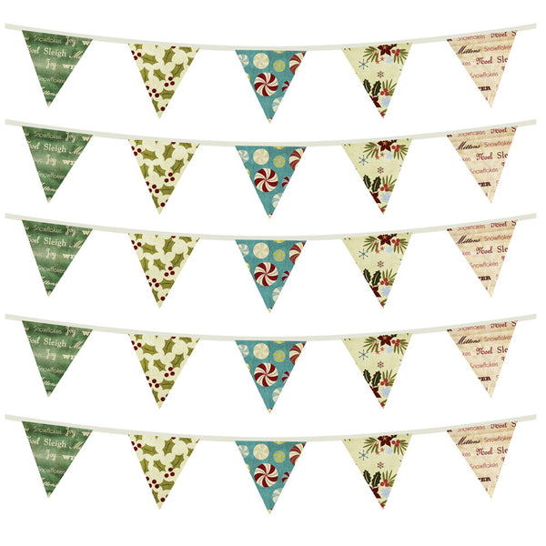 Fabric Christmas Bunting Wall Stickers