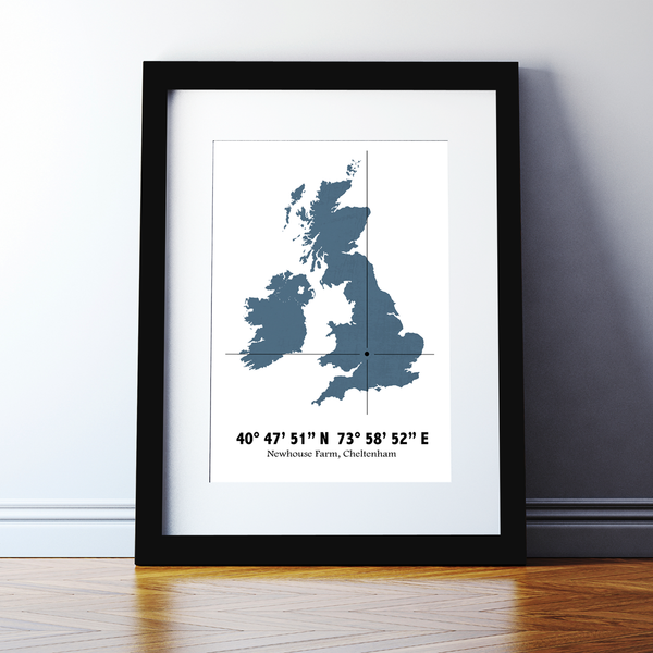 Personalised Coordinates Map Print