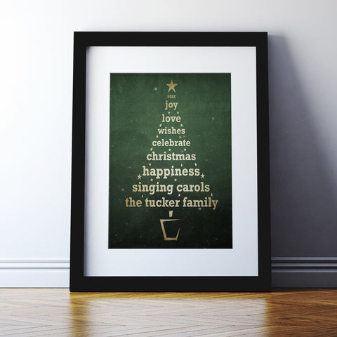 Personalised Christmas Tree Print
