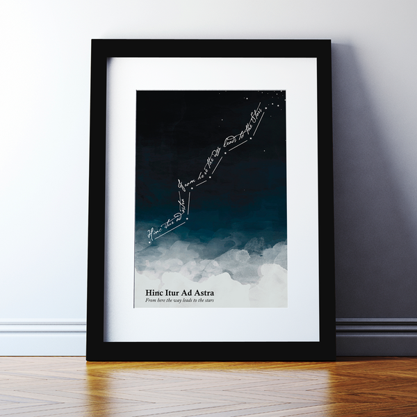 Latin Quote Print 'Hinc Itur Ad Astra'