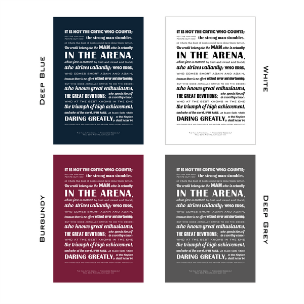 The Man In The Arena Typographic Print