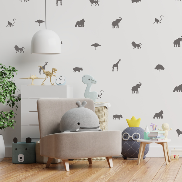 Mini Contemporary Safari Animal Wall Stickers